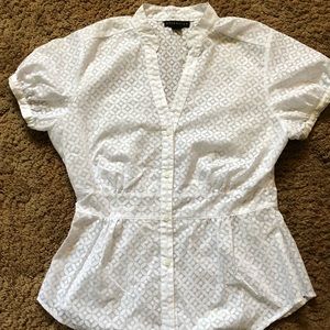 White blouse with floral design 🌼